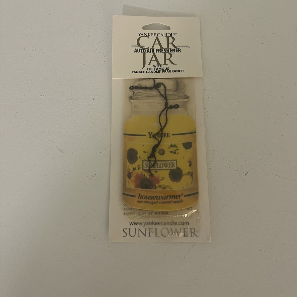 Yankee Candle Jar Car Hanging Air Freshener Sunflower Black Band Discontinued